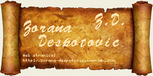Zorana Despotović vizit kartica
